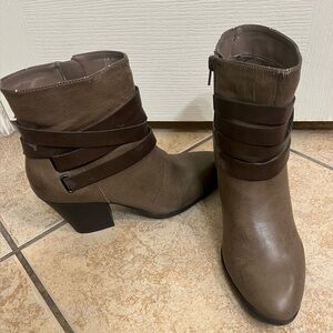 Ana Brown Ankle Boots with Straps size 8.5